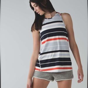 Lululemon All Tied Up Tank Beach Blanket Stripe Alarming Naval Blue